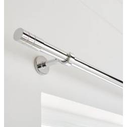 Dunelm Cylinder Extendable Metal Eyelet Curtain Pole - Chrome