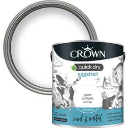 Crown Quick Dry Eggshell Paint Pure Wall Paint Pure Brilliant White 2.5L