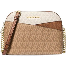 Michael Kors Jet Set Travel Medium Color-Block Signature Logo Crossbody Bag - Brown