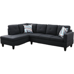 Ebern Designs Multi Color Sectional Linen Sofa 97" 2pcs 4 Seater