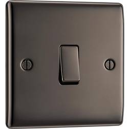 BG 10Ax Screwed Raised Plate Single Switch 2 Way Black Nickel