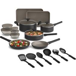 Bella 21 Piece Kitchen Black Cookware Set with lid 21 Parts