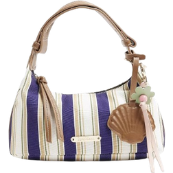 River Island Canvas Striped Charm Shoulder Bag - Blue