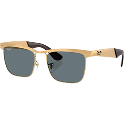Ray-Ban Unisex Wayfarer Deluxe - Sandblasted Legend Gold/Dark Blue Polarized