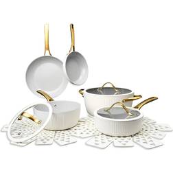 Thyme & Table 12-Piece Ceramic Cookware Set with lid 12 Parts