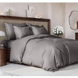 CGK Unlimited Premium Microfiber Set Queen Dark Duvet Cover Gray (228.6x228.6cm)