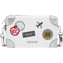 Michael Kors Jeanie Small Embellished Signature Logo Crossbody Bag White (ONE SIZE)