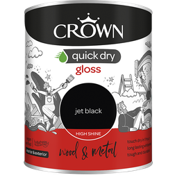 Crown Quick Dry Gloss Jet Wood Paint Jet Black 0.75L