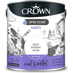Crown One Coat Pure Wood Paint Pure Brilliant White 2.5L