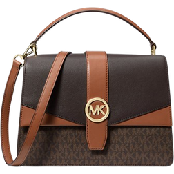 Michael Kors Greenwich Medium Signature Logo Satchel - Brown