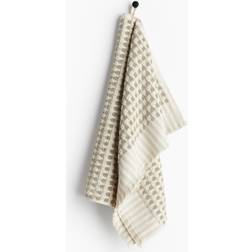 H&M Patterned Cotton Terry Hand 50x70 Guest Towel Green (70x50cm)