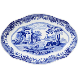 Spode Ovalt Räfflat Fat Blue Italian 21 cm Djup tallrik 21cm