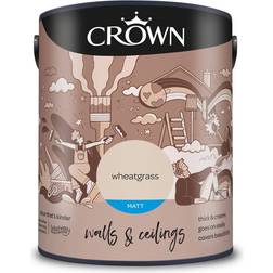 Crown & Ceilings Matt Emulsion Wheatgrass 5L Wall Paint Wheatgrass 5L