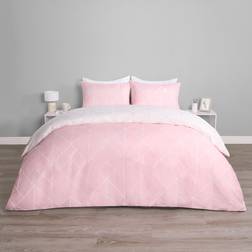 OHS Geometric Print Set - Superking - Duvet Cover Pink (259.1x221cm)