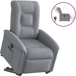 vidaXL Elektrisk Reclinerfåtölj Med Uppresningshjälp Ljusgrå Tyg Fåtölj