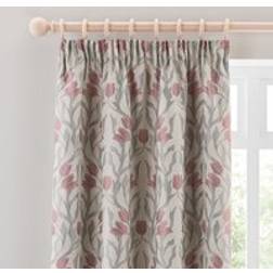 Dunelm Tulip Jacquard Pencil Pleat Curtains - Blush
