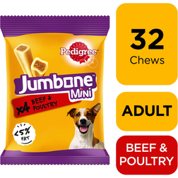 Pedigree 32 Jumbone Mini Small Dog Treats Beef & Poultry Dog Chews 8x160g