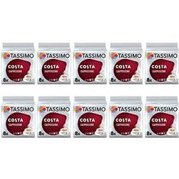 Tassimo Costa Cappuccino Coffee Pods 10 Packs 80 Drinks