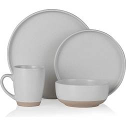Barbary & Oak Avena 16 Piece Dinnerware White Dinner Set