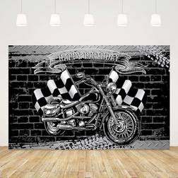 FitVille 5 x 3 t Motorcycle Birthday Party Backdrop