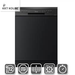 KKT Kolbe Geschirrspüler Freistehend 60 cm 12 Maßgedecke 5 Programme Schwarz