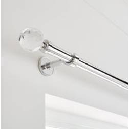 Dunelm Faceted Ball Extendable Metal Eyelet Curtain Pole - Chrome