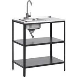 Beliani Steel Outdoor Garden Kitchen Island 80 x 50 x 92 cm