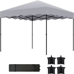 OutSunny Paviljong 3 x 3 m Pop-up Partytält med Väska Ljusgrå