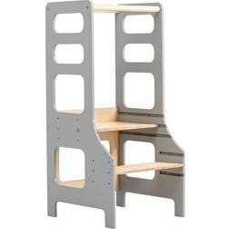 Duck Woodworks Verstellbarer Lernturm Grau