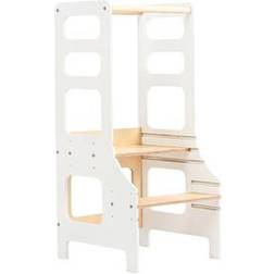 Duck Woodworks Justerbar Hjälpa Till Pall Vit