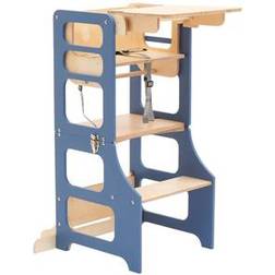 Duck Woodworks 3-i-1 Sammenleggbar Læringstårn Med Matstol