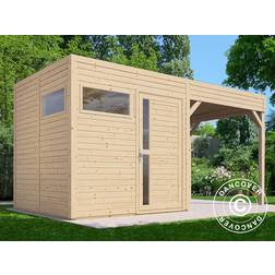 Dancover Redskabsskur Haveskur i Træ m/udhæng 4.49x2.34x2.32m