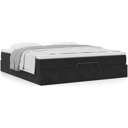 vidaXL Ottoman Sängram Med Madrass Svart 180x200 cm Sammet Sängpaket