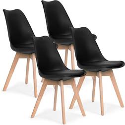 Modern Home Set Med 4 Matsalsstolar I Ekoläder Köksstol 4st