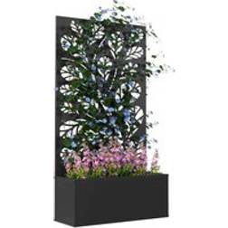 OutSunny Metal Garden Bed with Trellis One Size