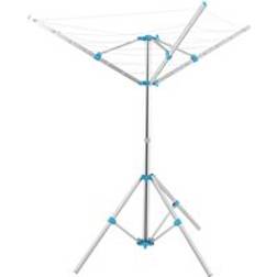 Gr8 Garden Freestanding Rotary Airer 15M Steel Portable Outdoor Clothes Washing Line Dryer - Silver