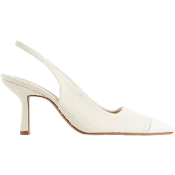 H&M Ladies White Textured slingbacks
