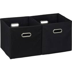 Relaxdays Förvaringsbox Set Med 2 Inga Lock Med Handtag 30 x 30 x 30 cm Svart Polyester Förvaringslåda 2.7L 2st