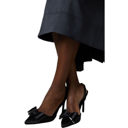 Coast Tamara Satin Bow Stiletto Court Shoes - Black