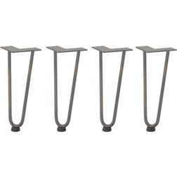 vidaXL Hårnålsformade 4 St Naturstål 30 Cm Massivt Stål Bordsben 30cm 4st