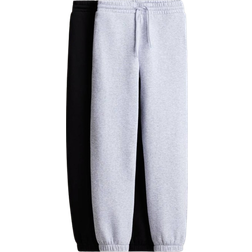 H&M Sweatshirtjoggers 2-pack - Svart/Ljusgrå