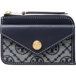 Tory Burch T Monogram Zip Card Case - Navy