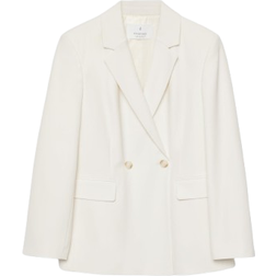 Stradivarius Slim Fit Double Breasted Blazer - Vanilla