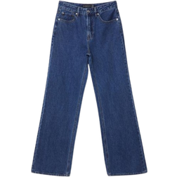 Stradivarius Straight Fit Wide Leg Jeans D92 - Blue