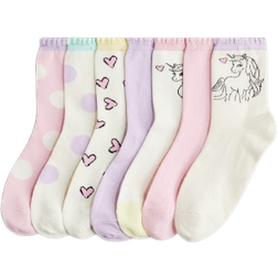 H&M Girls 7-Pack Socks - Pink