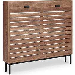 Dunelm Fulton Radiator Cover Pine Brown/Black
