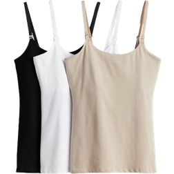 H&M MAMA 3-pack Nursing Tank Tops Brown