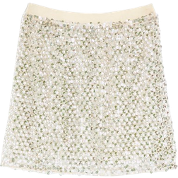 River Island Embellished Mini Skirt Co-Ord - Cream/White