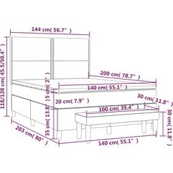 vidaXL Boxspring Met Matras Fluweel Zwart 140x200 cm