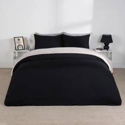 Brentfords Reversible Duvet Cover Black, Natural (200x135cm)